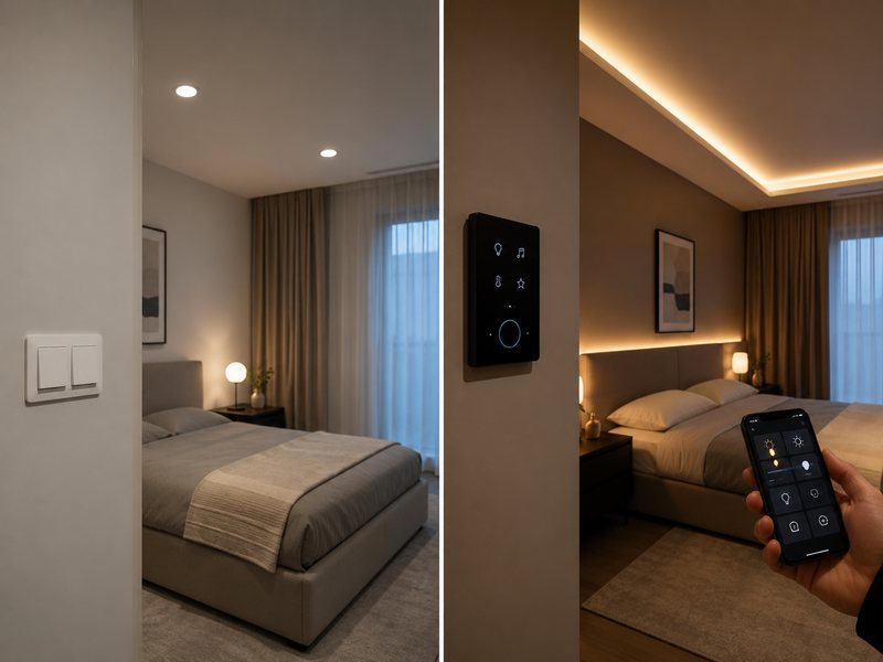 Rénovation électrique résidentielle — avant et après, Côte d'Azur
